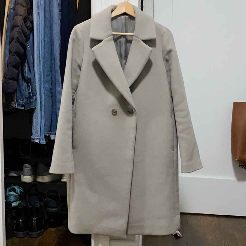 Uniqlo oversized Wool blend coat in gray